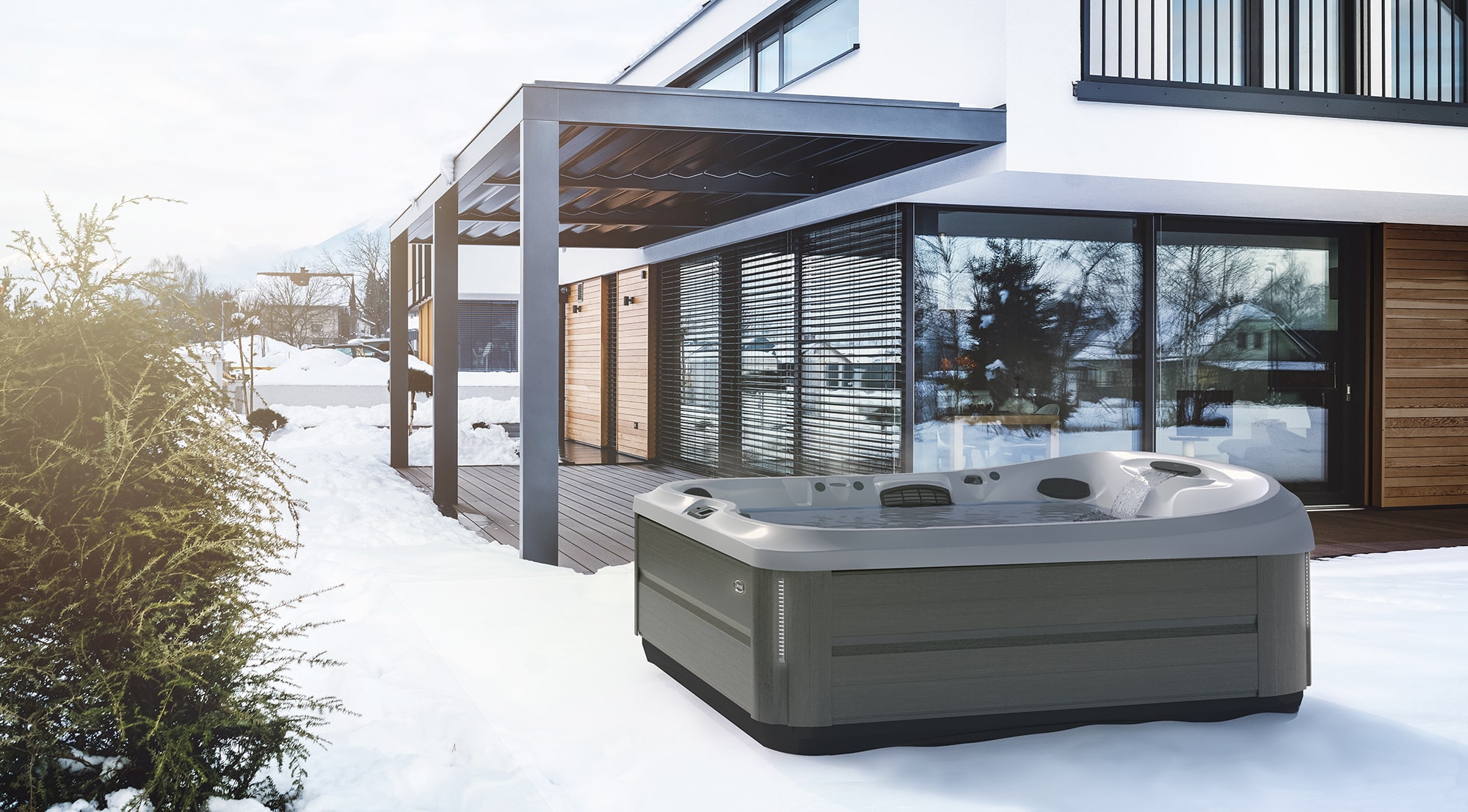 HOME - City Theme - Twin City Jacuzzi J-425 Jacuzzi Hot Tub backyard installation in Minnesota
