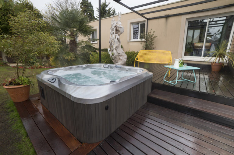 Jacuzzi Hot Tub installation in Minnesota backyard